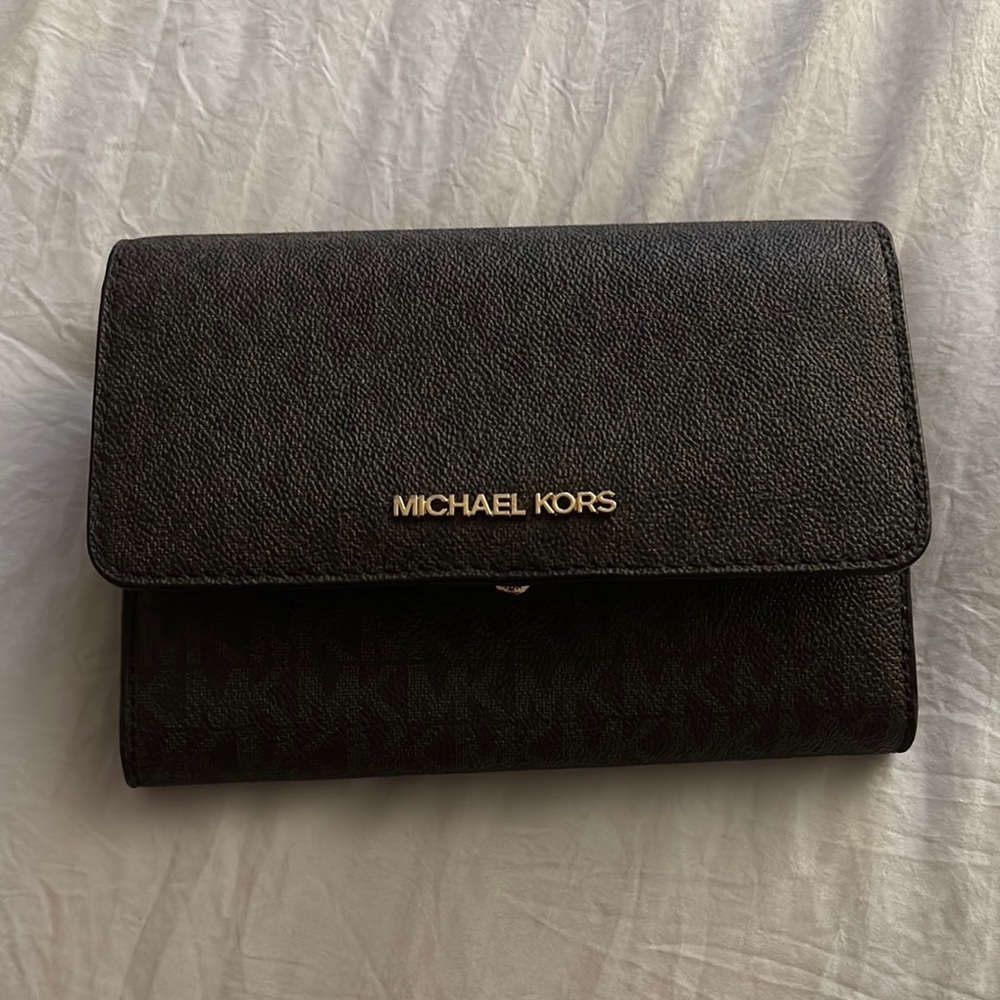 Michael Kors Brown Wallet with Gold Accents